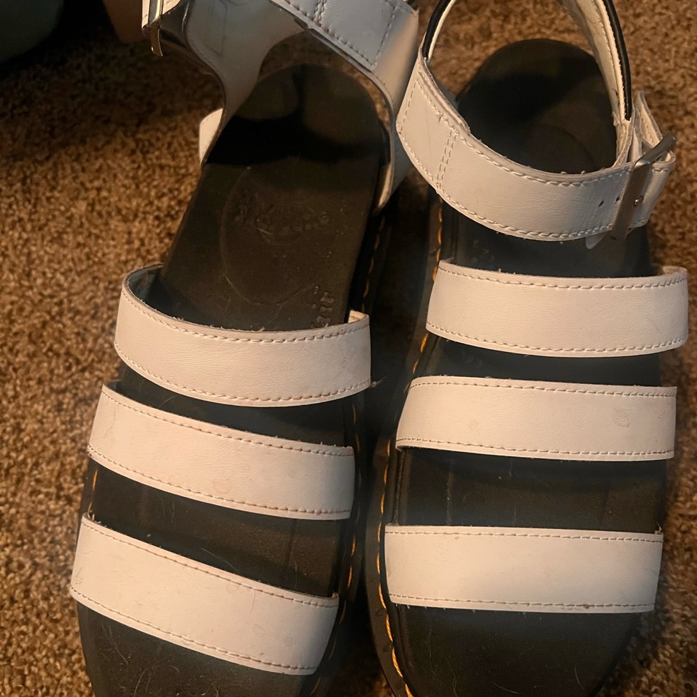 Dr. Martens White and Black Platform Shoes Modern Design